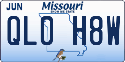 MO license plate QL0H8W