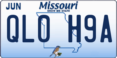 MO license plate QL0H9A