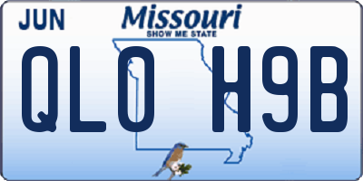 MO license plate QL0H9B