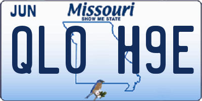 MO license plate QL0H9E