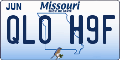 MO license plate QL0H9F