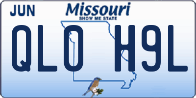 MO license plate QL0H9L