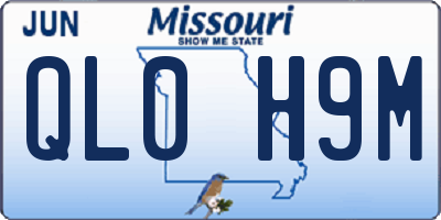 MO license plate QL0H9M