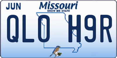 MO license plate QL0H9R