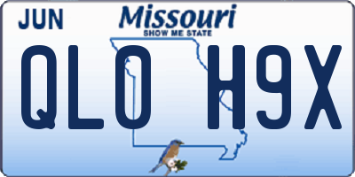 MO license plate QL0H9X