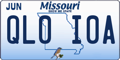 MO license plate QL0I0A