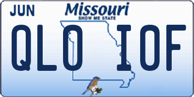 MO license plate QL0I0F