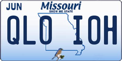 MO license plate QL0I0H
