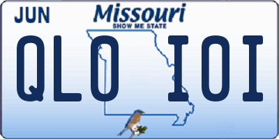 MO license plate QL0I0I