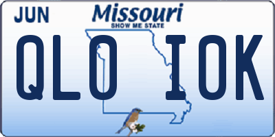 MO license plate QL0I0K