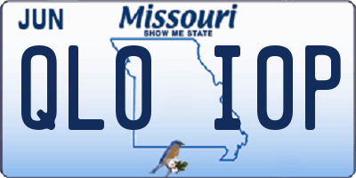 MO license plate QL0I0P
