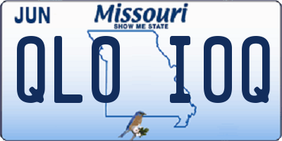 MO license plate QL0I0Q
