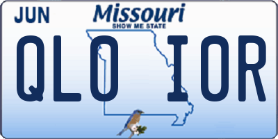 MO license plate QL0I0R