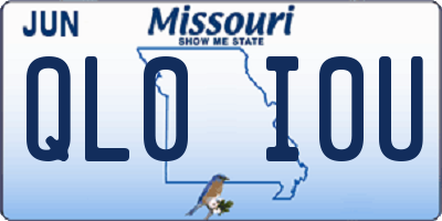 MO license plate QL0I0U