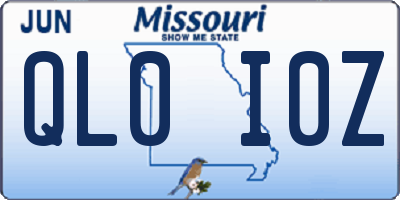 MO license plate QL0I0Z