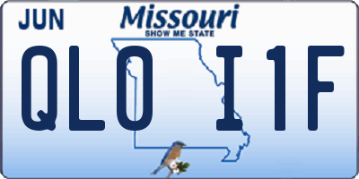 MO license plate QL0I1F