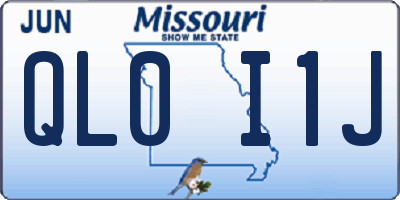 MO license plate QL0I1J
