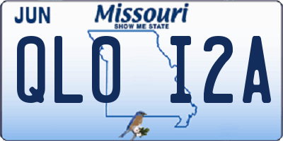 MO license plate QL0I2A