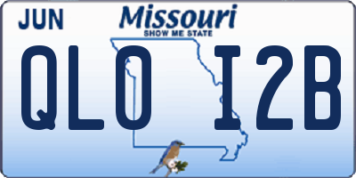 MO license plate QL0I2B
