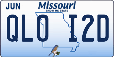 MO license plate QL0I2D