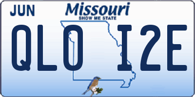 MO license plate QL0I2E