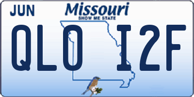MO license plate QL0I2F