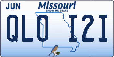 MO license plate QL0I2I