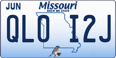 MO license plate QL0I2J