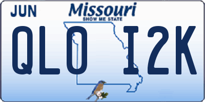 MO license plate QL0I2K