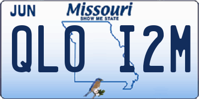 MO license plate QL0I2M