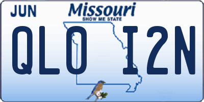 MO license plate QL0I2N