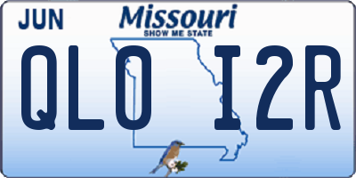MO license plate QL0I2R