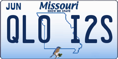 MO license plate QL0I2S