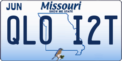 MO license plate QL0I2T