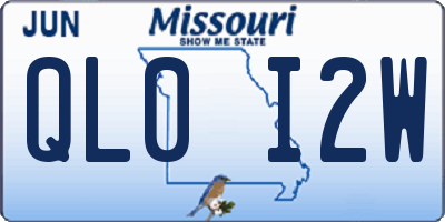 MO license plate QL0I2W