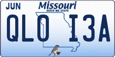 MO license plate QL0I3A