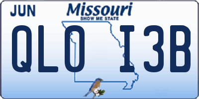 MO license plate QL0I3B