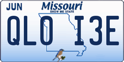 MO license plate QL0I3E