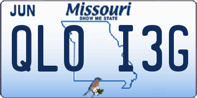 MO license plate QL0I3G