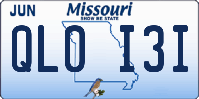 MO license plate QL0I3I