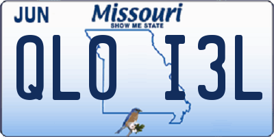MO license plate QL0I3L