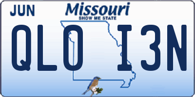 MO license plate QL0I3N