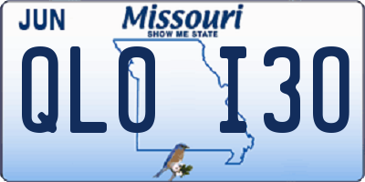 MO license plate QL0I3O