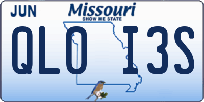 MO license plate QL0I3S