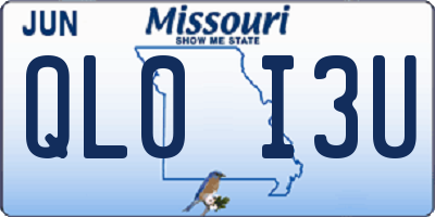 MO license plate QL0I3U