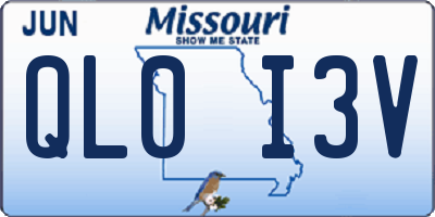 MO license plate QL0I3V