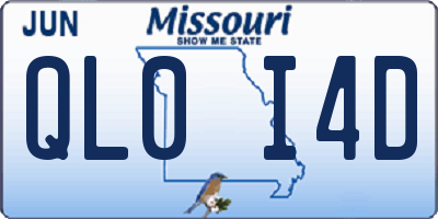 MO license plate QL0I4D