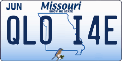 MO license plate QL0I4E