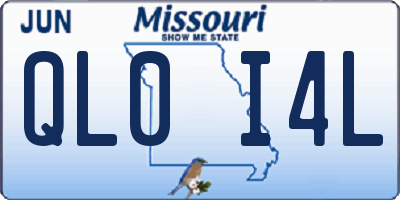 MO license plate QL0I4L