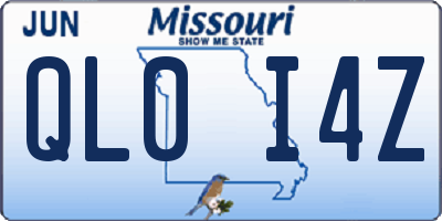 MO license plate QL0I4Z